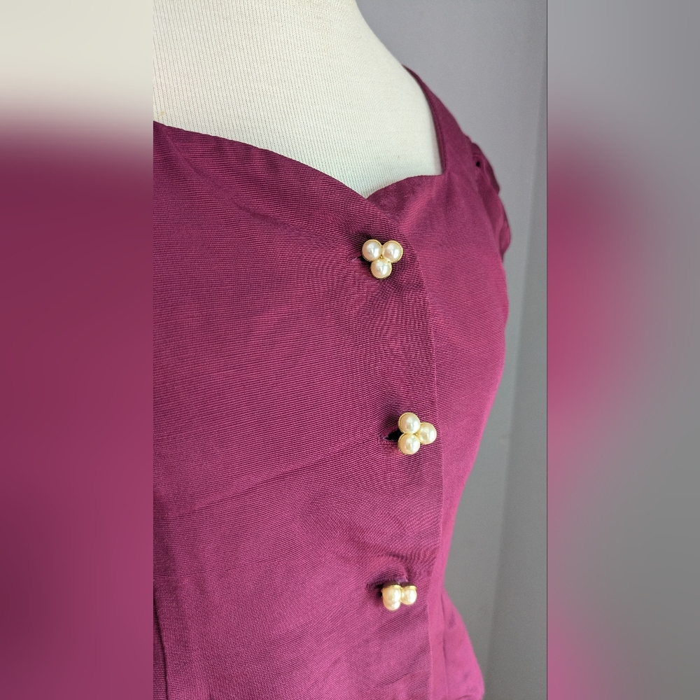 Vintage Pearl Button Sweetheart Blazer Jacket - Picture 9 of 10